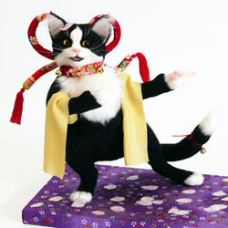 ようこそ日本へ　Welcome to Japan　Bienvenue au Japon　羊毛フェルト　needlefelting art wool sanaekumaki 熊木早苗　noire　chat　cat  gato  قطة